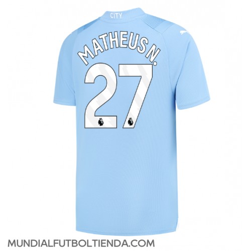 Camiseta Manchester City Matheus Nunes #27 Primera Equipación Replica 2023-24 mangas cortas